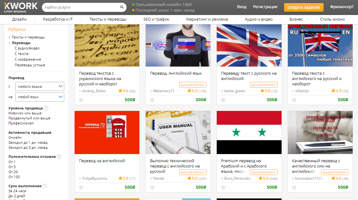 Заказать текст на английском языке