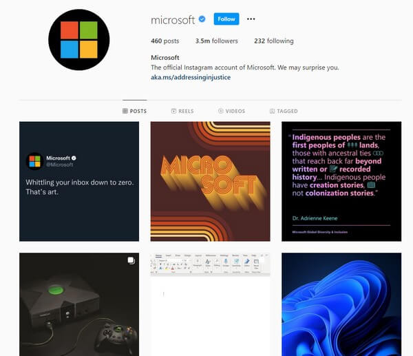 Microsoft в Instagram